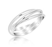 AeraVida Interconnected Trinity Band .925 Sterling Silver Ring | Elegant Wedding Rings For Women | Casual Comfort Fit Silver Rings for Women | Couple Unisex Ring (11)
