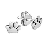 AeraVida Loving Pets Cat or Dog Paw Sterling Silver Stud Earrings for Women | Minimalist Animal Footprint Pierced Earrings | 925 Stamped Daily Pet Lover Jewelry Gift
