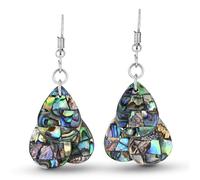 AeraVida Lush Trio of Natural Abalone Shell Teardrops Dangle Earrings | Abalone Dangle Earrings | Shell Teardrop Earrings | Unique Earrings | Green Earrings for Women