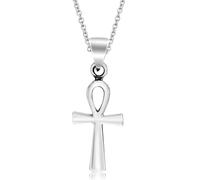 AeraVida Mystic Egyptian ANKH Cross .925 Sterling Silver Pendant Necklace