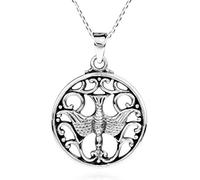 AeraVida Peace Dove Holy Spirit .925 Sterling Silver Pendant Necklace | Tiny Sterling Silver Necklace | Casual Sterling Silver Necklace for Women | Sterling Silver Necklace