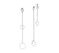 AeraVida Trendy Setting Rings On Chains Front-to-back .925 Sterling Silver Dangle Earrings | Front to Back Earrings for women