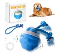 Aerbee Interactive Dog Toys, Moving Dog Ball with Touch Activated, Squeaky Puppy Active Rolling Wicked Ball for Daily Training, Pet Chew Toy Rope to Keep Them Busy, Suitable for Indoor Pets, Blue