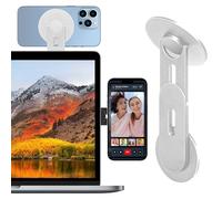 Aerbeis Updated Magnetic Laptop Phone Holder - Adjustable Continuity Camera Mount Stand Compatible with MagSafe, Slim Laptop Mount Computer Expansion Bracket for All Smartphone Silver