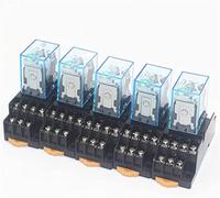 AERBNYEQP Relay 5set MY4NJ Coil AC12V AC24V DC12V DC24V DC36V AC110V AC220V HH54P 5A Miniature Electromagnetic General Purpose with Base(AC24V)