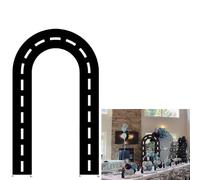 Aerdce Black Racing Track U-Shaped Arch Covers Racing Theme Open Arched Stand Backdrop Cover for Racing Party Decoration Banner(Only Cover)