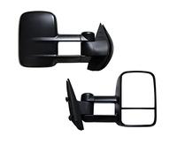 AERDM Towing Mirrors Manual Operated Textured Black Telescoping fit for 2007-2013 Chevy/GMC Silverado/Sierra Exterior Accessories Mirrors