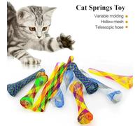 Aerensic 10pcs Cat Springs Toys Kitten Coil Spiral Pet Interactive Gauge Plastic Spring Toy Colorful Springs Cat Pet Tower Toy(1PC Color random)