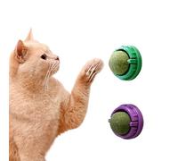 Aerensic Natural Catnip Cat Wall Stick-on Ball Toy Scratchers Treats Healthy Removes Balls To Promote Digestion Cat Grass Snack(1PC Blue)
