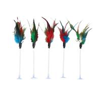Aerensic Random Color Cat Feather Spring Ball Toy With Suction Cup Interactive Cat Teaser Wand Cat Toy Cat Scratcher Toy Supplies(2)