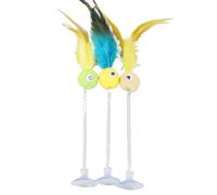 Aerensic Random Color Cat Feather Spring Ball Toy With Suction Cup Interactive Cat Teaser Wand Cat Toy Cat Scratcher Toy Supplies(5)