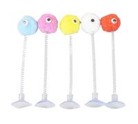 Aerensic Random Color Cat Feather Spring Ball Toy With Suction Cup Interactive Cat Teaser Wand Cat Toy Cat Scratcher Toy Supplies(4)