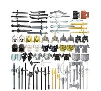 AERFGDE 76PCS Medieval Knight Weapon Accessories Building Blocks Set,Including Helmet Armor Shield,Designed for Mini Figures,Compatible with All Major Brands,MOC Bricks Parts Sets for Display Model