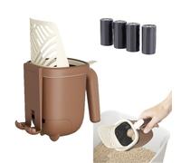 Aerfgo Cat Litter Scoop with Waste Bin, 2-in-1 Litter Scoop, Cat Litter Scoop with 60 Refill Waste Bags, Cat Litter Scoop with Holder & Trash Container