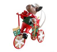 Aerial Adventure Themed Retro Christmas Ornament Featuring a Flying Santa (D)
