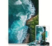 Aerial Aqua Tranquility Jigsaw Puzzles 1000 Piece for Adults Brain Exercise Cozy Fun Family Game Furniture Decor (50x75cm)