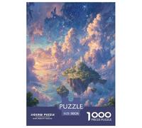 Aerial Fairy Island Jigsaw Puzzles Great Gift for Adults 1000 Piece Fun Challenging Home Decoration Brainteasing Star-Sea Cloud Mirror Jigsaw Puzzle for Adults 38x26cm/1000pcs