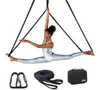 Aerial Loop Straps 8ft Bodyloops 2.5 meter Velvet Covering Soft 1 pair Contortion with 2 Delta Quick Link 1 carry bag Heavy Duty for Aerial Circus Dance (Black)