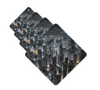 Aerial Night of View Hong Kong Car Air Fresheners Cards 4 Pcs Hanging Fragrance Scented Cards Long-Lasting Car Aromatherapy Tablets for Wardrobe Bathroom Car Interior Mirror Pendant Gifts