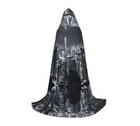 (Aerial Night of View Hong Kong) Print Hooded Cape For Teenagers Costume Party, Halloween Hooded Cape Soft and Elastic,L