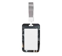 Aerial Night of View Hong Kong Print ID Badge Holder with Lanyard Waterproof Plastic Card Sleeve ID Card Protective Cover for Nurse Doctor Office Employees