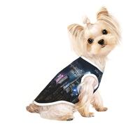 Aerial Night of View Hong Kong Print Pet T-Shirt Vest Soft Stretchy Apparel Wear Fashion Tank Top for Indoor Outdoor Use