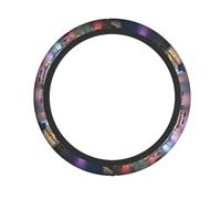 Aerial Night Of View Hong Kong Print Steering Wheel Cover Soft All Cars Trucks Non-Slip Comfort Holiday Season Driving