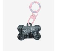 Aerial Night of View Hong Kong Printing 1 Pc Dog Bone Shape Id Tags Double Sided with Key Ring Craft for Pets