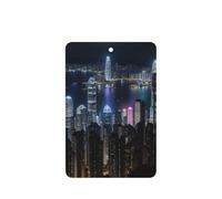 Aerial Night Of View Hong Kong Printing 10 Pieces Air Freshener Cards,Car Scented Hanging Air Freshener Fragrant Sheets For Car Use