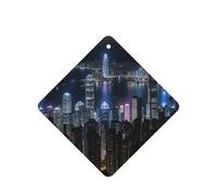 Aerial Night Of View Hong Kong Printing 10 Pieces Air Freshener Cards,Car Scented Hanging Air Freshener Fragrant Sheets For Car Use