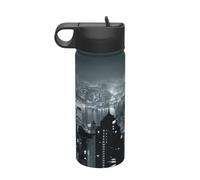 Aerial Night of View Hong Kong Printing Travel 18oz Sports Insulated Kettle Water Bottle Stainless Steel Kettle Portable Cup