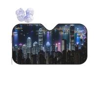 Aerial Night of View Hong Kong Sun Shade - Folding Car Front Window Sunshade for Cars SUV Trucks,Max UV Blocking and Keep The Vehicle Cool