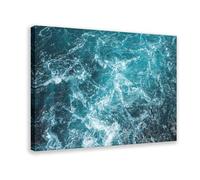 Aerial Photography of Blue Water Scenes Depicting Ocean Waves. Canvas Poster Wall Art Decor Print Picture Paintings for Living Room Bedroom Decoration 16" L X 24" W