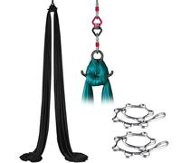 Aerial Silks and Yoga Hammock Practice Kit with 360° Swivel Connector, Low-Elastic Fabrics for Beginners, Home Dance, and Indoor Gymnastics