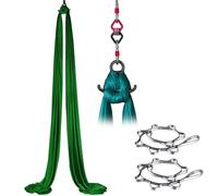 Aerial Silks and Yoga Hammock Practice Kit with 360° Swivel Connector, Low-Elastic Fabrics for Beginners, Home Dance, and Indoor Gymnastics