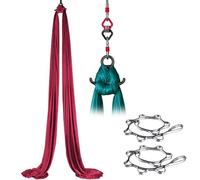 Aerial Silks and Yoga Hammock Practice Kit with 360° Swivel Connector, Low-Elastic Fabrics for Beginners, Home Dance, and Indoor Gymnastics