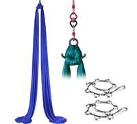 Aerial Silks and Yoga Hammock Practice Kit with 360° Swivel Connector, Low-Elastic Fabrics for Beginners, Home Dance, and Indoor Gymnastics