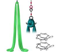 Aerial Silks and Yoga Hammock Practice Kit with 360° Swivel Connector, Low-Elastic Fabrics for Beginners, Home Dance, and Indoor Gymnastics
