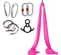 Aerial Silks and Yoga Hammock Set, Complete Starter Kit with Low-Stretch Fabric and All Hardware, Ideal for Home Use and All Skill Levels