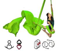 Aerial Silks and Yoga Hammock Set, Complete Starter Kit with Low-Stretch Fabric and All Hardware, Ideal for Home Use and All Skill Levels