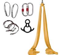 Aerial Silks and Yoga Hammock Set, Complete Starter Kit with Low-Stretch Fabric and All Hardware, Ideal for Home Use and All Skill Levels