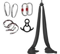 Aerial Silks and Yoga Hammock Set, Complete Starter Kit with Low-Stretch Fabric and All Hardware, Ideal for Home Use and All Skill Levels