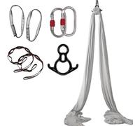 Aerial Silks Set, Complete Rig Starter Kit with Low-Stretch Fabric for Home Yoga, Suitable for All Levels