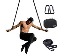 Aerial Straps 9.8ft Velvet Covers, 3m Straps Loop with Wrist Lockers, and Carabiners for Aerial Dance,Acrobtic Circus Props (Black, 9.8FT(3M))