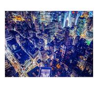 Aerial View New York Night Large Canvas Wall Art Print