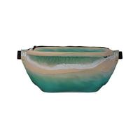 Aerial View of A Tropical Beach Fanny Pack for Women Man,Shoreline Waist Belt Bag Crossbody for Sports Travel Hiking Running Jogging