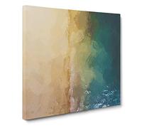 Aerial View of Brighton Beach Canvas Print | Gallery Wrapped 30mm Frame Wall Art | 14x14 inches | Ready to Hang | Abstract Seascape Picture | Living Room Bedroom Lounge Office