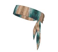 Aerial View of The Beach Double-Sided Sports Headband, Unisex Headband for Playing Ball, Fitness and Outdoor Activities