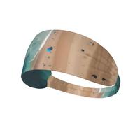 Aerial View of The Beach Elastic Exercise Headband, Fitness Exercise Yoga Cycling Headband, Outdoor Sports Elastic Sweat-Absorbing Headband,