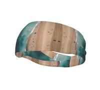 Aerial View of The Beach Fashionable Sports Decorative Sweatband, Breathable, Soft and Sweat-Wicking, Made of 100% Polyester